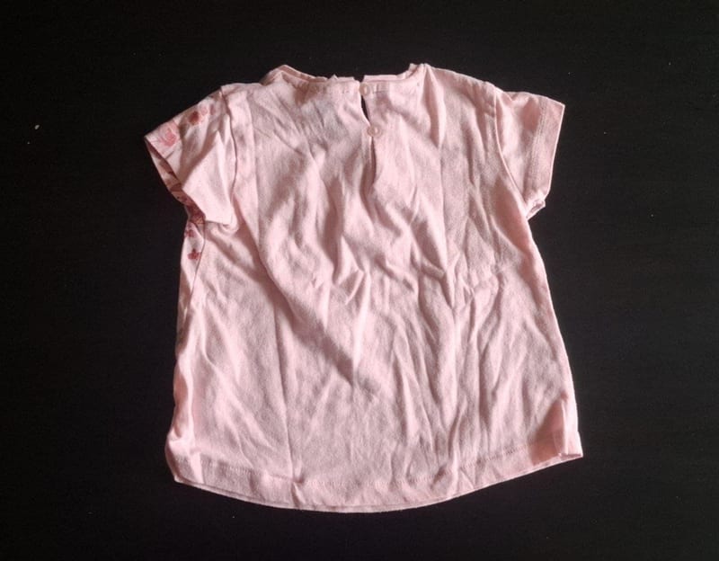 Mädchen Rosa T-Shirt mit blumigem Aquarell-Print & Raffung Gr. 80 – Bild 2 von 2