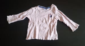 Kinder Langarmshirt Rosa gestreift mit Herz Gr. 80