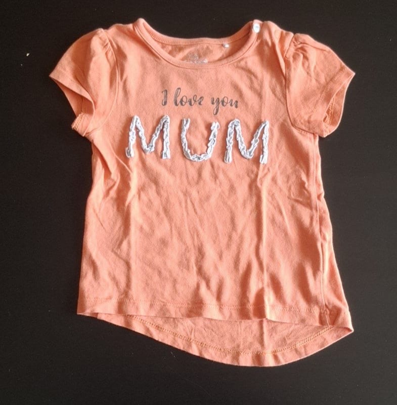Mädchen T-Shirt in Pfirsich Gr.80