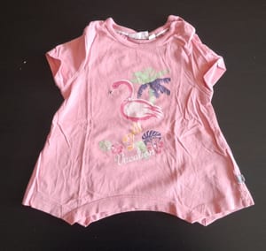 Mädchen Rosa T-Shirt Flamingo-Print & "Vacation" Gr. 80