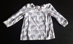 Mädchen Süßes Langarmshirt mit Elefanten-Print Gr. 80 – Weiß