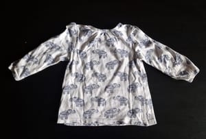 Mädchen Süßes Langarmshirt mit Elefanten-Print Gr. 80 – Weiß – Bild 3 von 3