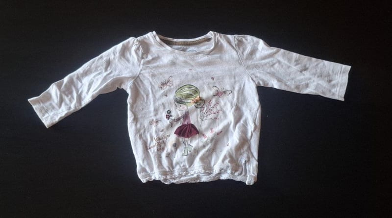 Mädchen Süßes Langarmshirt Gr.86 – Weiß/Bunt