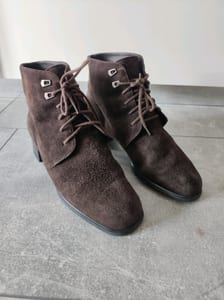 Damen Braune Wildleder-Stiefeletten mit Schnürung – Größe 39 – Bild 2 von 7