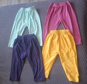 4er Set Kinderhosen Gr. 6 bis 9 Monate (68 bis 74) – Bunt