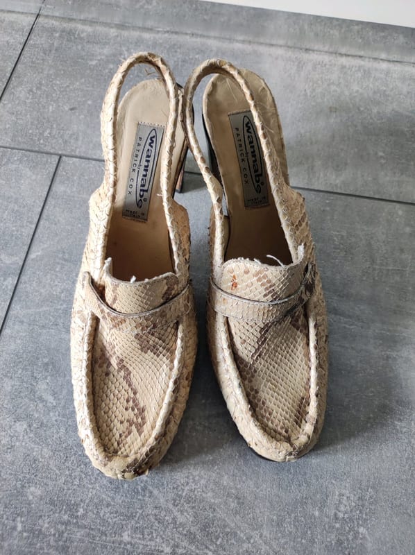 Damen Slingback-Pumps mit Schlangenprägung, beige-braun – Größe 41 – Bild 3 von 8