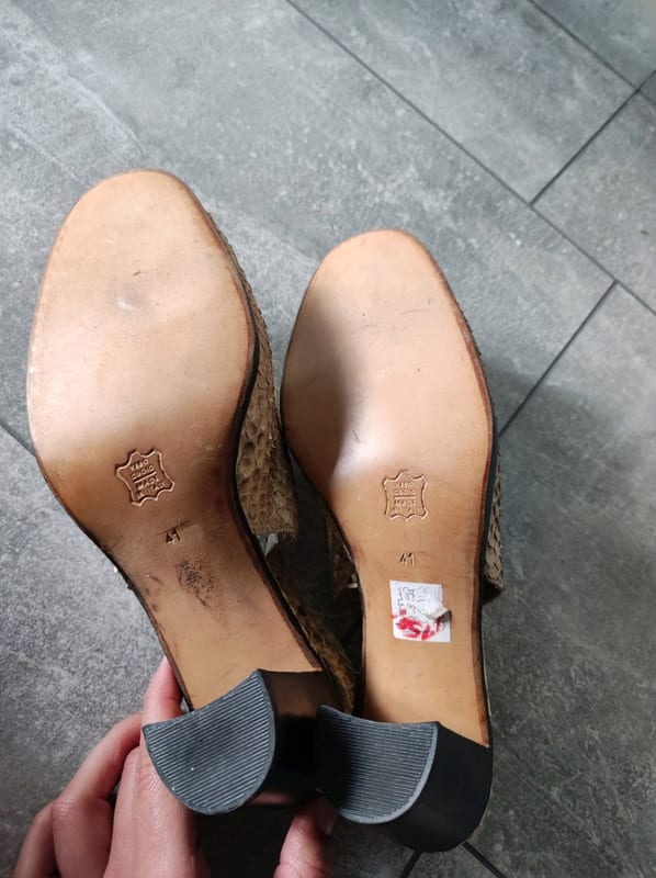 Damen Slingback-Pumps mit Schlangenprägung, beige-braun – Größe 41 – Bild 6 von 8