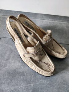 Damen Slingback-Pumps mit Schlangenprägung, beige-braun – Größe 41 – Bild 2 von 8