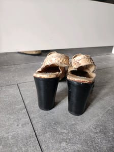 Damen Slingback-Pumps mit Schlangenprägung, beige-braun – Größe 41 – Bild 4 von 8