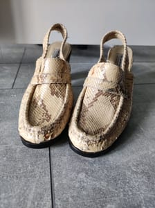 Damen Slingback-Pumps mit Schlangenprägung, beige-braun – Größe 41 – Bild 7 von 8