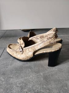 Damen Slingback-Pumps mit Schlangenprägung, beige-braun – Größe 41 – Bild 8 von 8
