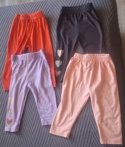 4er Set Kinderhosen Gr. 6 bis 9 Monate (68 bis 74) – Bunt