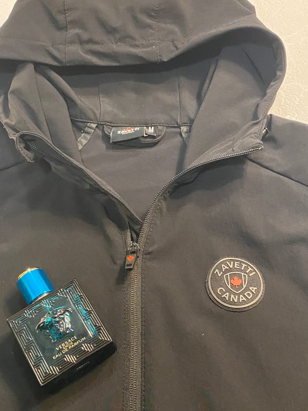 Herren Zavetti Canada Windbreaker Kapuze Schwarz – Größe M – Bild 3 von 5