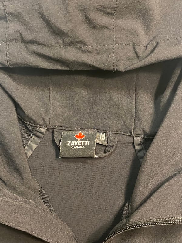 Herren Zavetti Canada Windbreaker Kapuze Schwarz – Größe M – Bild 4 von 5