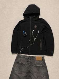 Herren Zavetti Canada Windbreaker Kapuze Schwarz – Größe M