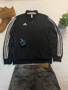 Herren adidas Trainingsjacke Schwarz Gr. M – Schwarz/Weiß