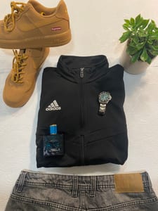 Herren adidas Trainingsjacke Schwarz Gr. M – Schwarz/Weiß – Bild 3 von 5