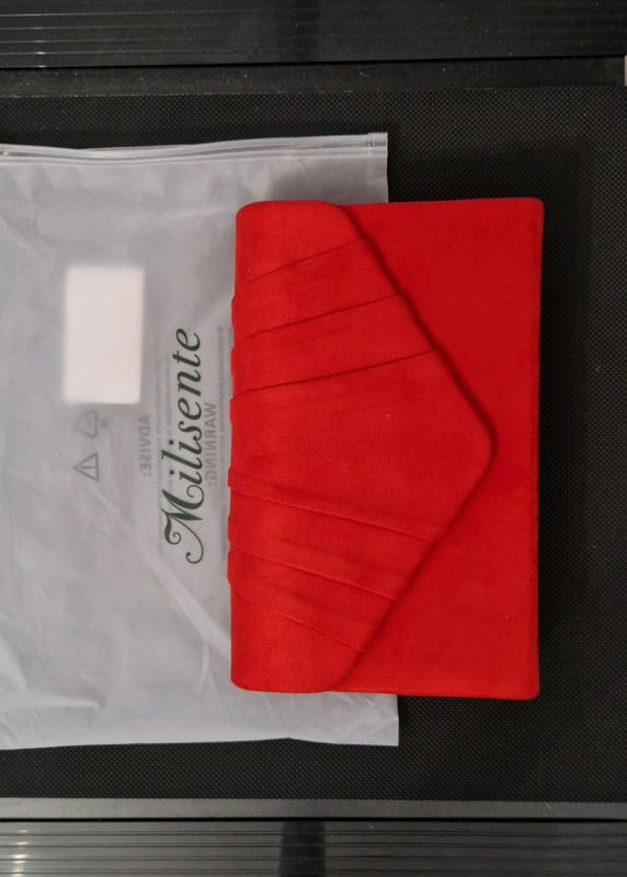Damen Rote Clutch mit Silberkette – Abendtasche – Bild 2 von 2
