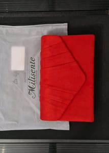 Damen Rote Clutch mit Silberkette – Abendtasche – Bild 2 von 2