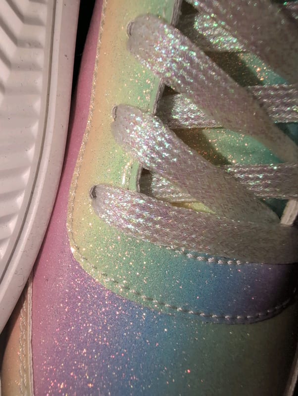 Damen Sneaker mit Glitzer-Regenbogen-Effekt – Größe 39 – Bunt – Bild 3 von 3