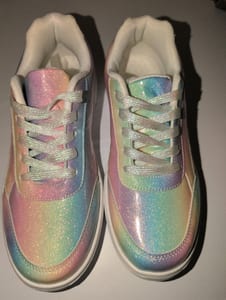Damen Sneaker mit Glitzer-Regenbogen-Effekt – Größe 39 – Bunt