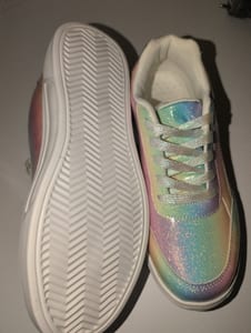 Damen Sneaker mit Glitzer-Regenbogen-Effekt – Größe 39 – Bunt – Bild 2 von 3