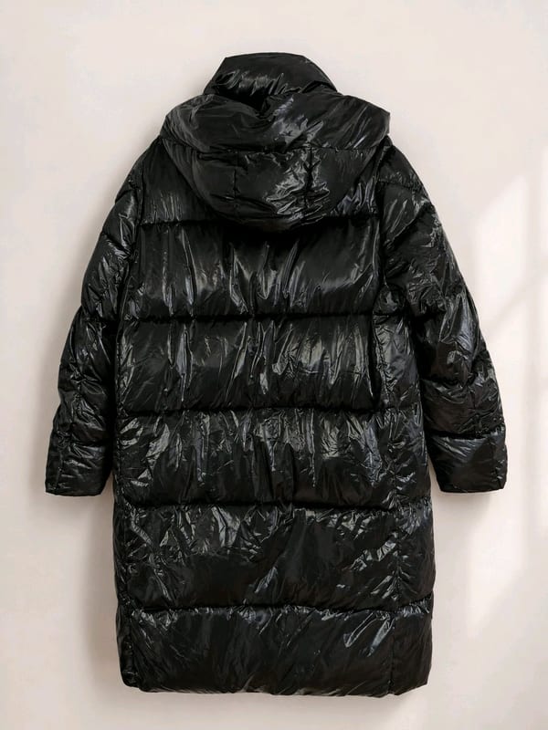 Damen Hochwertiger Daunen Optik Mantel, schwarz 38/40 ungetragen – Größe L – Bild 5 von 5