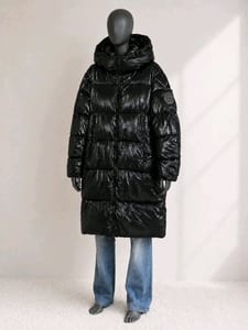 Damen Hochwertiger Daunen Optik Mantel, schwarz 38/40 ungetragen – Größe L – Bild 2 von 5
