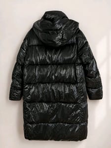 Damen Hochwertiger Daunen Optik Mantel, schwarz 38/40 ungetragen – Größe L – Bild 5 von 5