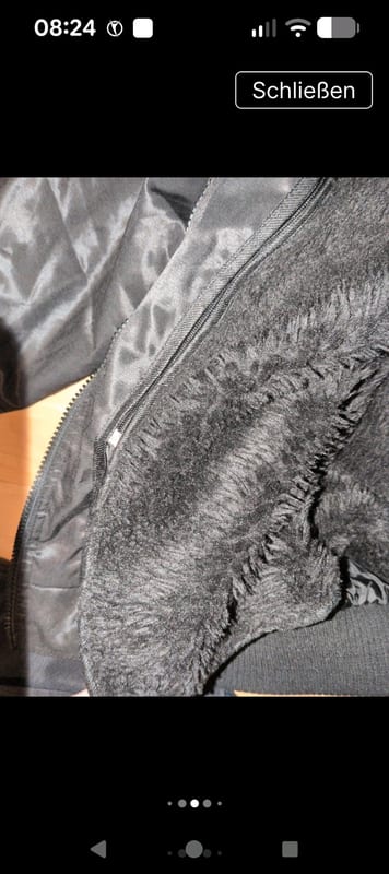 Schwarze Fliegerjacke mit Pelzkragen – Herren – Größe 54 – Bild 9 von 10