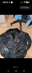 Schwarze Fliegerjacke mit Pelzkragen – Herren – Größe 54