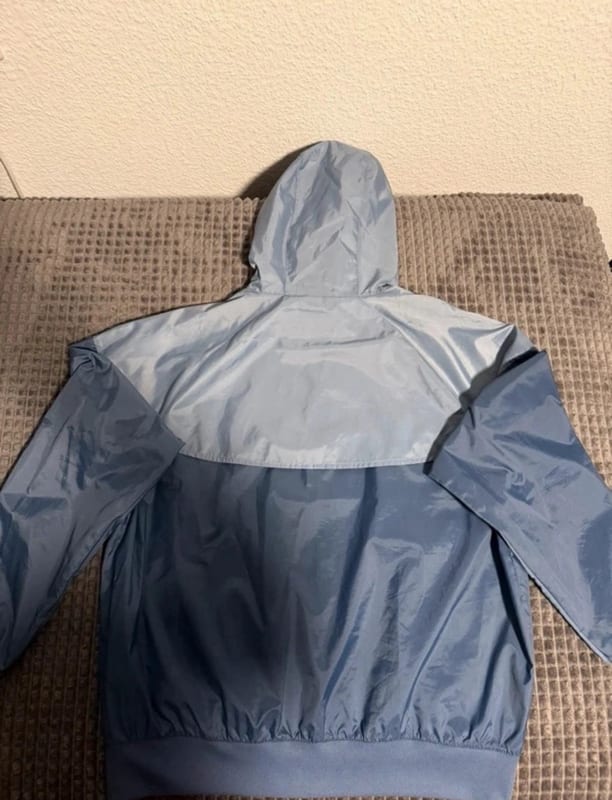Herren Windbreaker Jacke mit Kapuze – Blau und Gelb – Größe M – Bild 2 von 7