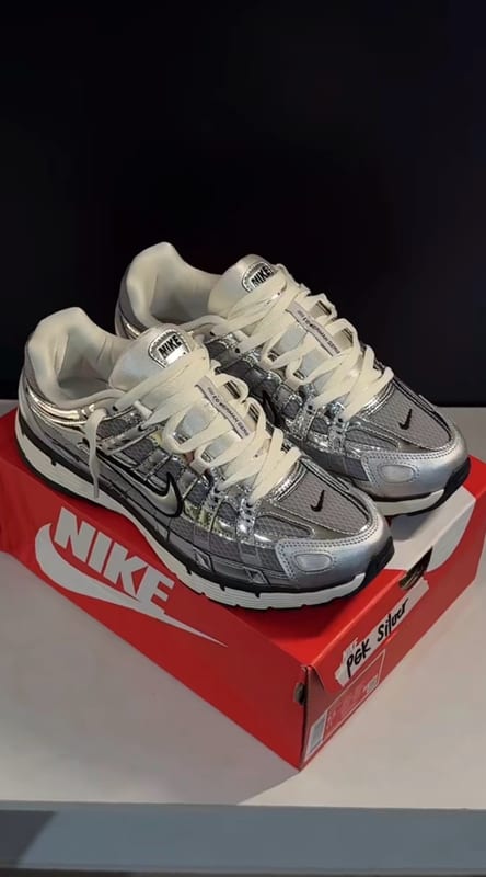 Nike Herren P-6000 – Größe 40 – Silber/Grau
