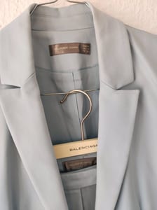 Damen Hosenanzug in Hellblau – Blazer und Stoffhose – Größe 34 – Bild 3 von 8