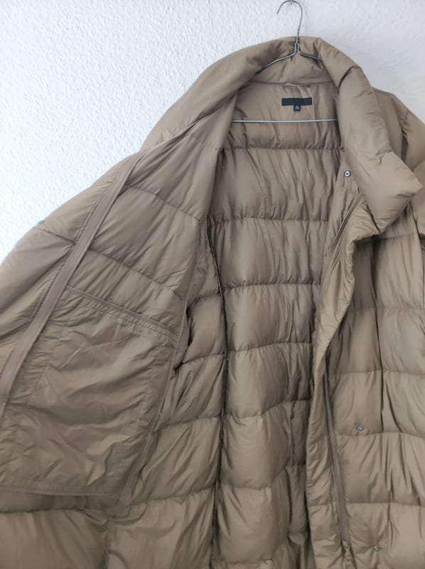 Damen Lange Daunenjacke mit Bindegürtel – Beige – Größe XXL – Bild 5 von 9