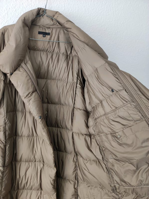 Damen Lange Daunenjacke mit Bindegürtel – Beige – Größe XXL – Bild 6 von 9