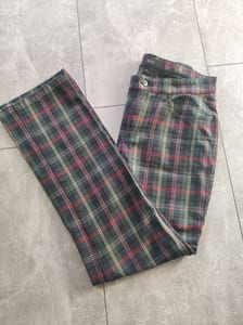 Damen Karierte Hose mit Rot-Grün-Muster, Five-Pocket-Schnitt