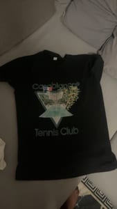 Herren Schwarzes T-Shirt mit Tennis-Club-Print – Kurzarm – Größe S