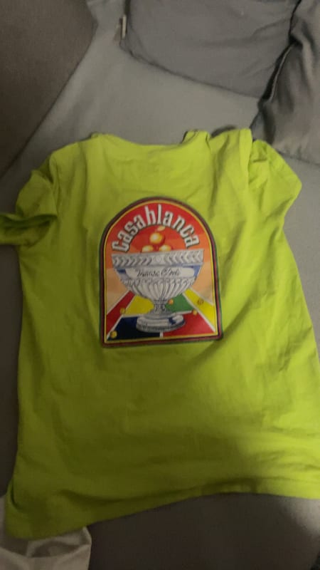 Herren Neongrünes T-Shirt mit Motivdruck – Casablanca – Größe M – Bild 2 von 2