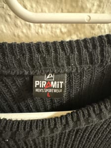 Herren Schwarzer Strickpullover mit olivgrünen Akzenten an den Ärmeln – Größe L – Bild 3 von 3