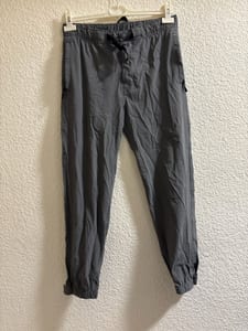 Herren Graue Outdoor-Hose mit Tunnelzug und Bündchen – Größe S