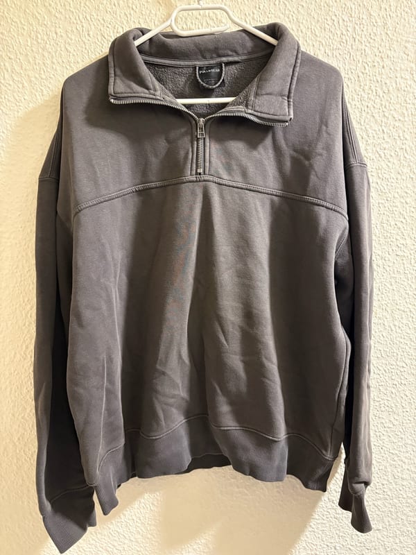 Herren Halbreißverschluss Sweatshirt – Grau – Größe M