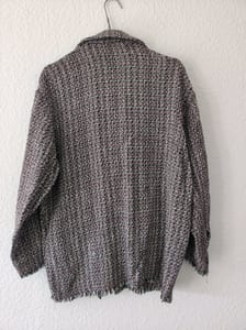 Damen Tweed-Overshirt-Jacke mit Fransenkante und Knopfleiste – Größe XS – Bunt – Bild 5 von 5