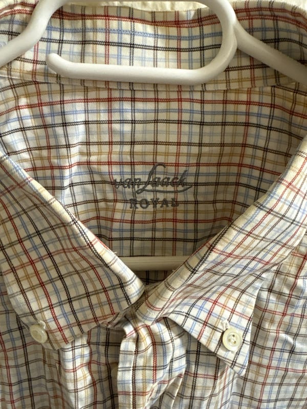 Herren Kariertes Langarmhemd mit Button-Down-Kragen – Größe 3XL – Beige – Bild 2 von 5