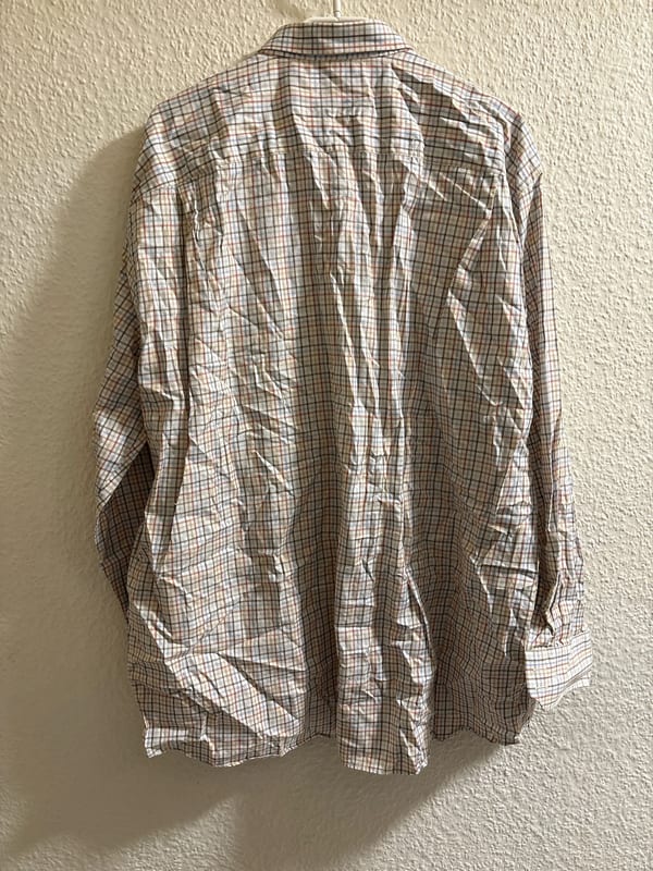 Herren Kariertes Langarmhemd mit Button-Down-Kragen – Größe 3XL – Beige – Bild 5 von 5