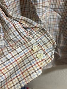 Herren Kariertes Langarmhemd mit Button-Down-Kragen – Größe 3XL – Beige – Bild 3 von 5