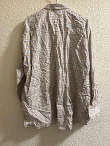 Herren Kariertes Langarmhemd mit Button-Down-Kragen – Größe 3XL – Beige – Bild 5 von 5