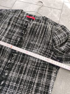 Damen-Blazer mit Bouclé-Struktur und Fransensaum, schwarz-weiß – Größe 36 – Bild 7 von 7