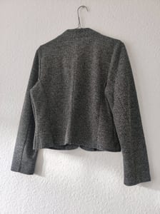 Damen Strukturierter Blazer mit Knöpfen, Schwarz-Grau meliert – Größe 40 – Bild 3 von 6