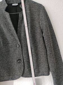 Damen Strukturierter Blazer mit Knöpfen, Schwarz-Grau meliert – Größe 40 – Bild 4 von 6